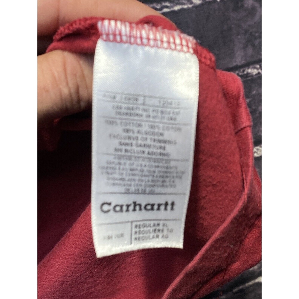 Carhartt Shirt Mens XL Red Single Pocket Plain Blank Short Sleeve Workwear - Picture 4 of 9